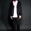 cardigan zip up with leather details