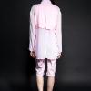 back slit midrib top,scuba half trousers