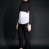 long back turtleneck midrib sweater